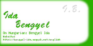 ida bengyel business card